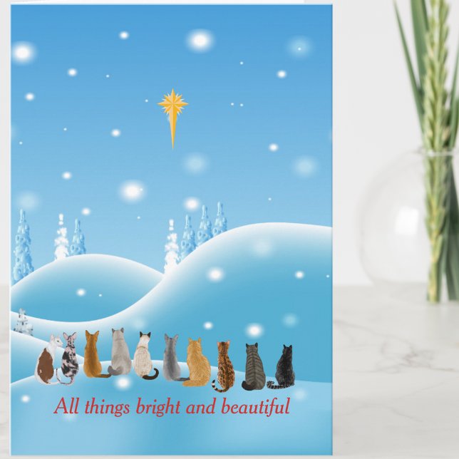 Cats Religious Star All Things Animals Holiday Card (Creator Uploaded)