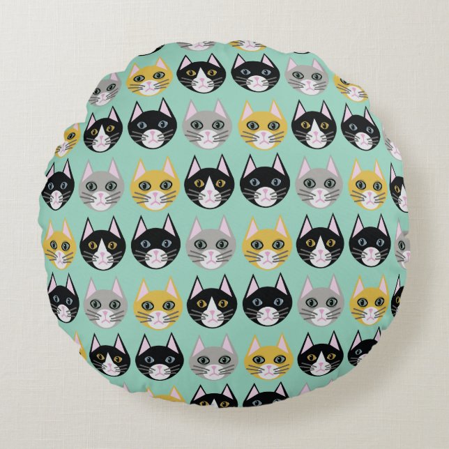 Cats Round Pillow (Front)