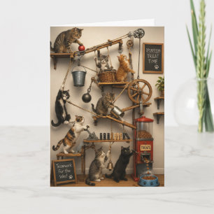 Cats Rube Goldberg Just Because Best Friend Card
