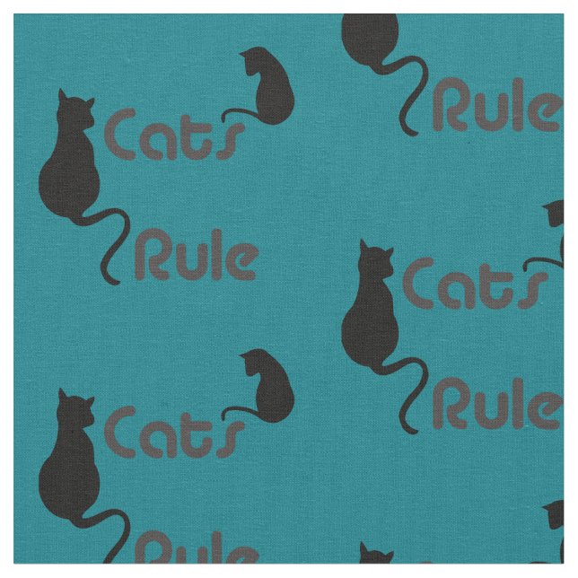Cats Rule Any Color Fabric (Close Up)