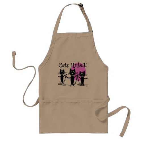 Cats Rule  Black Cat Designadorable Adult Apron