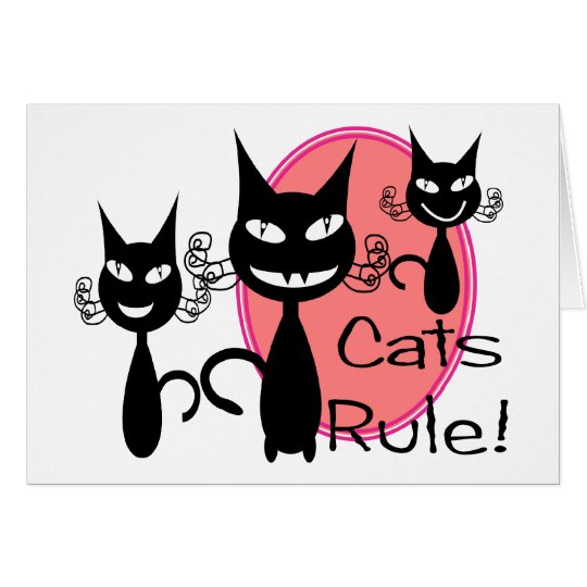 "Cats Rule!!"--Cat Lovers Gifts--Adorable Card