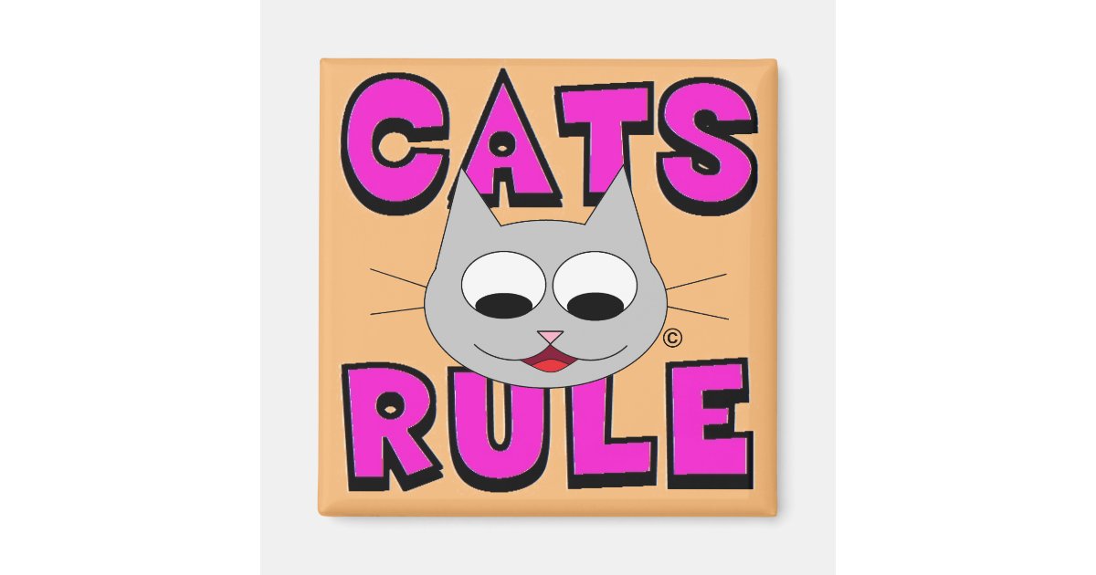 CATS RULE Cute Cat Lover Magnet | Zazzle