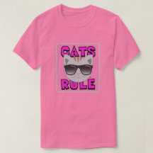 CATS RULE PINK Cute Cat Lover tshirt