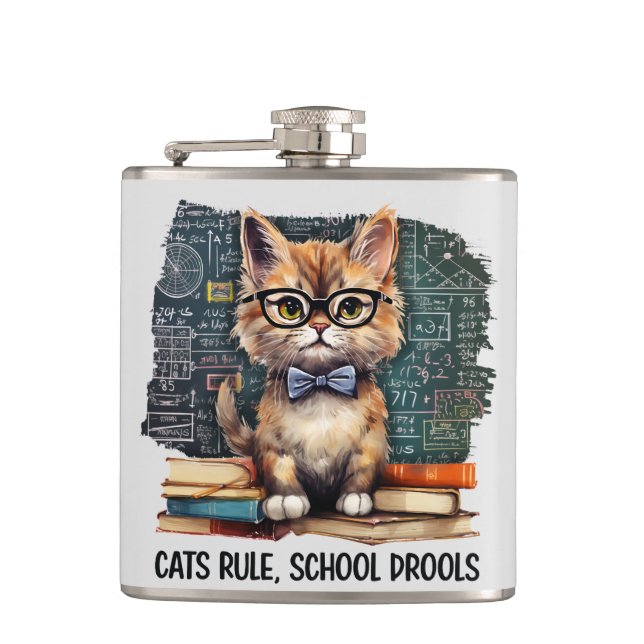 Cats Rule, School Drools Flask (Front)