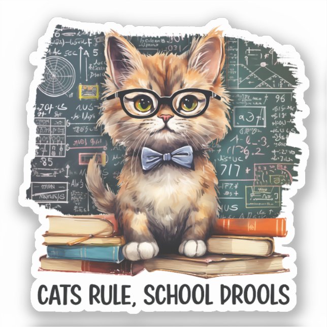 Cats Rule, School Drools Sticker (Front)