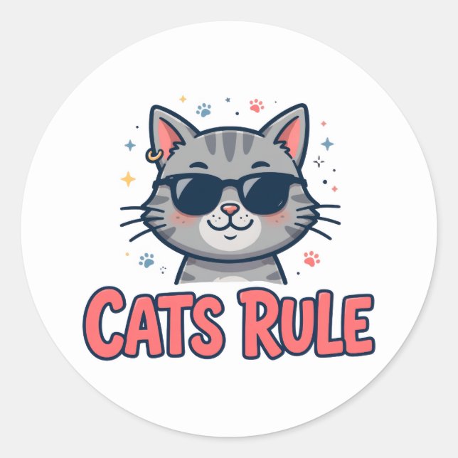 Cats Rule Sticker (Front)