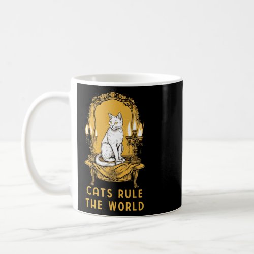 Cats Rule The World Retro Vintage Sarcastic 3  Coffee Mug
