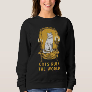 Cats Rule The World Retro Vintage Sarcastic 3 Sweatshirt