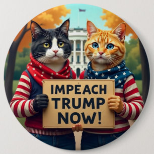 Cats say Impeach Trump Button