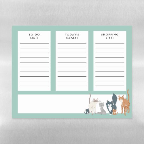 Cats Shopping List Planner To_do Notes Magnetic Dry Erase Sheet