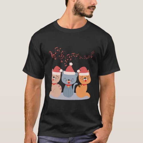 Cats Singing Christmas Song T_Shirt