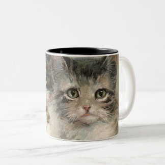 Cats sister vintage painting mug