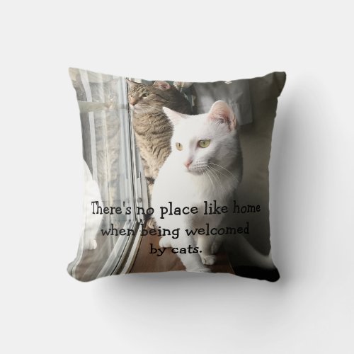 Cats Sitting by the Window Throw Pillow