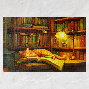 Cat's Slumber Cute Kitten Gift for Cat Lover Jigsaw Puzzle