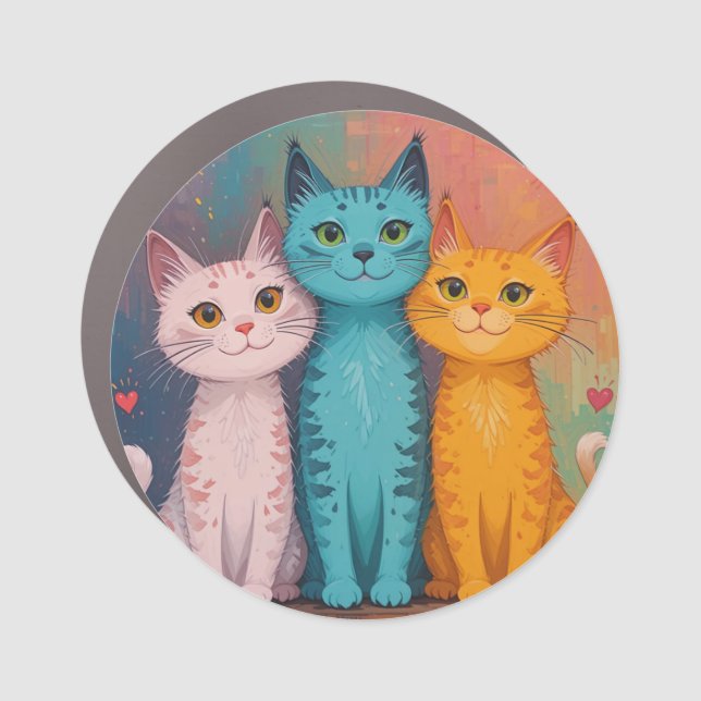 cats smile car magnet (Front)