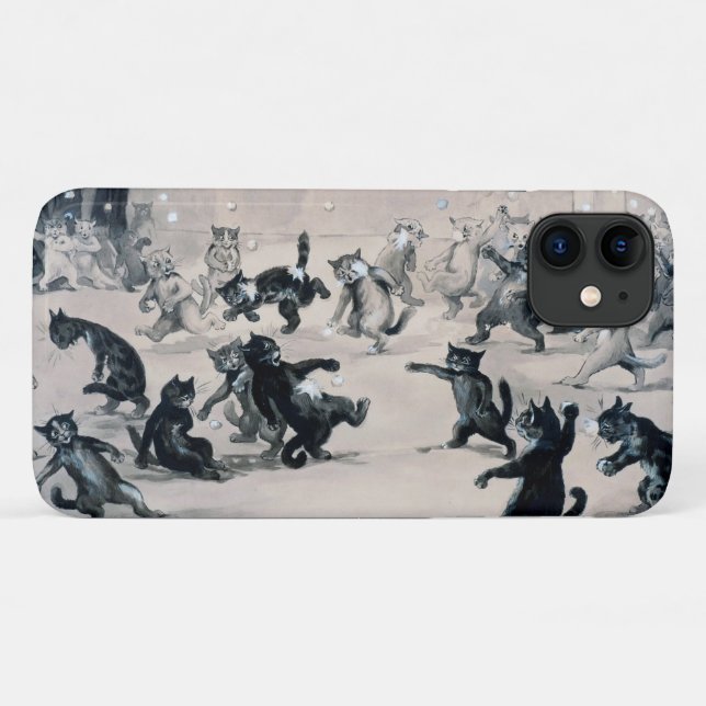 Cats Snowball Fight, Louis Wain Case-Mate iPhone Case (Back (Horizontal))