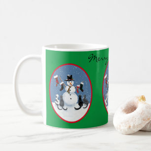 Cats Snowman Story Personalized Holiday Coffee Mug