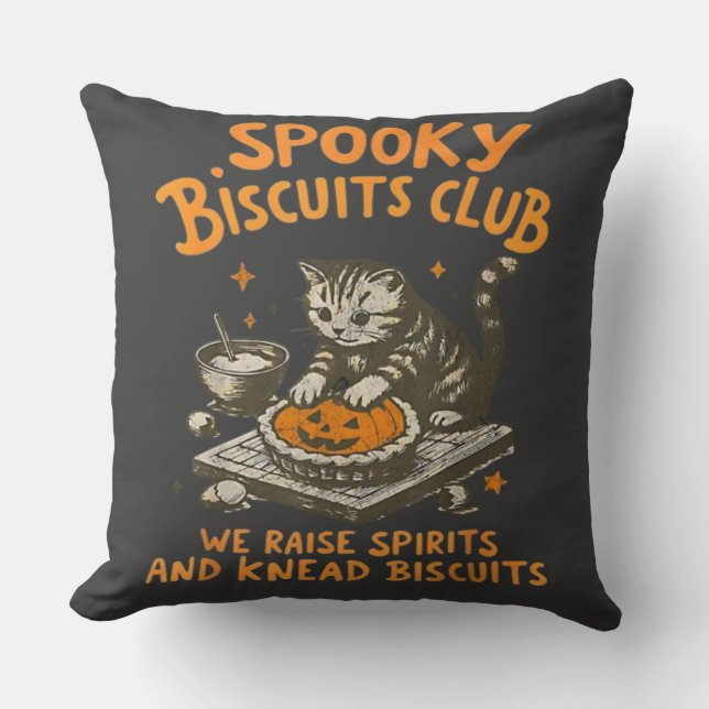 Cat's Spooky  Throw Pillow (Front)