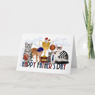 Cats Sport Themed Fathers Day Card