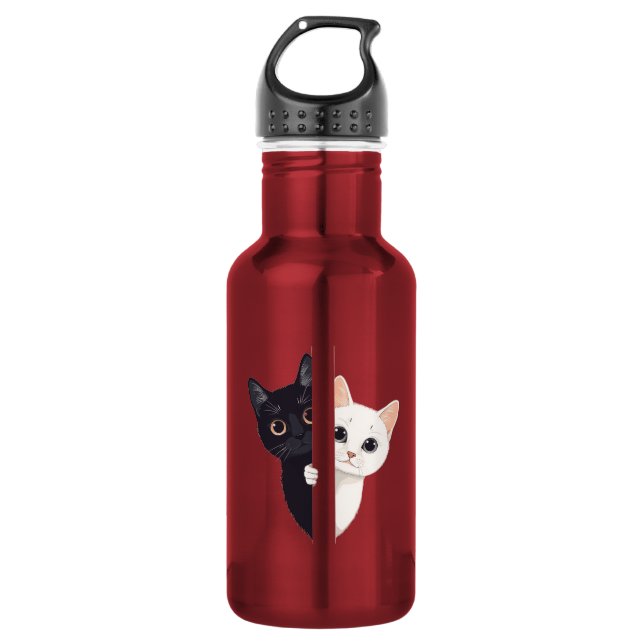 cats stainless steel water bottle (Front)