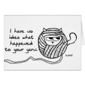 Cats Steal Yarn - Funny Cat Card for Knitters (Front Horizontal)