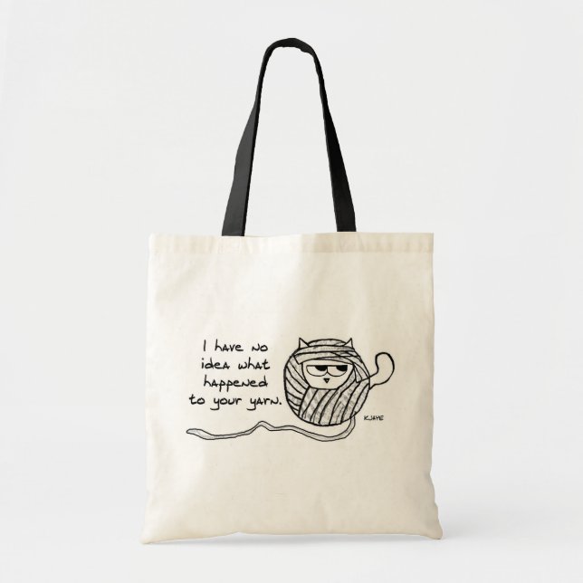 Cats Steal Yarn - Funny Tote Bag (Front)