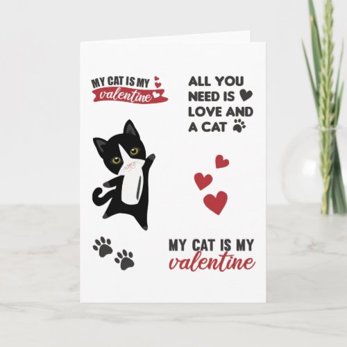 Cats Sticker Set My Cat Is My Valentine Card