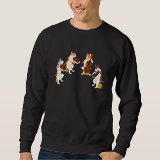 Cats String Quartet Violin Viola Cello Musician Ca Sweatshirt
