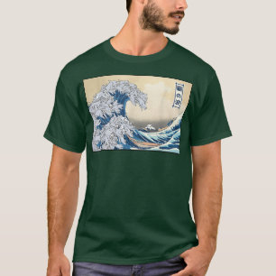 Cats Surfing Japanese Great Wave Of Kanagawa Funny T-Shirt