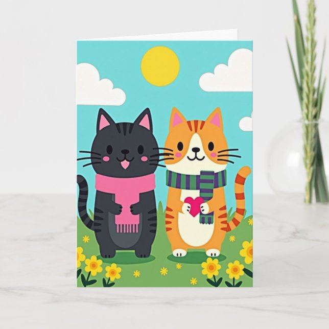Cats Sweet Mothers Day Heart Card (Front)