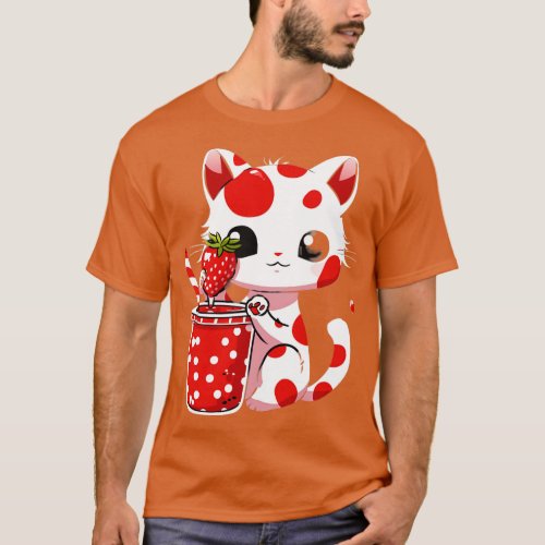 Cats Sweet Strawberry Treat T_Shirt