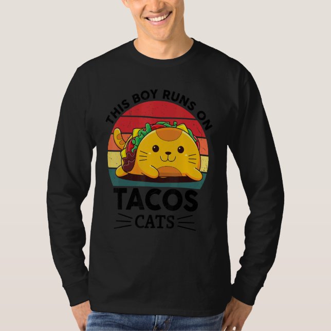 Cats Taco Mexican  TacoCats for Boys Kids Cinco De T-Shirt (Front)