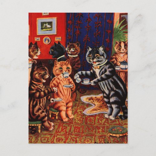 Cats Tea Party by Louis Wain Card