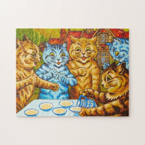Cats Tea Party by Louis Wain Jigsaw Puzzle