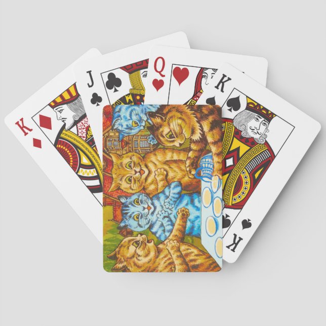 Cats Tea Party by Louis Wain Poker Cards (Back)