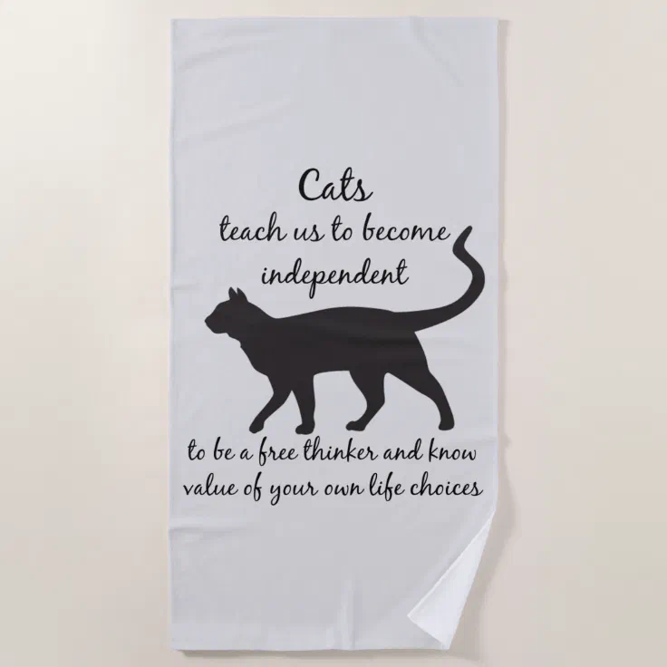 Cats teach us Spirit Animal Totem Beach Towel | Zazzle