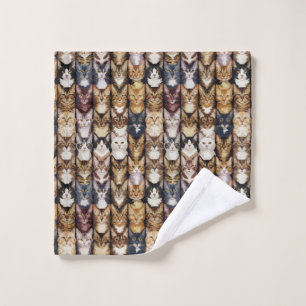 Cats texture bath towel set