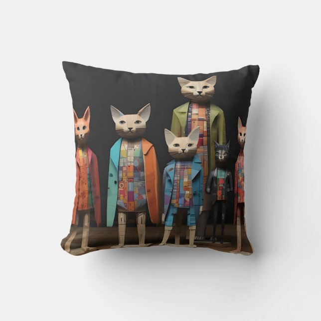 cats throw pillow (Front)