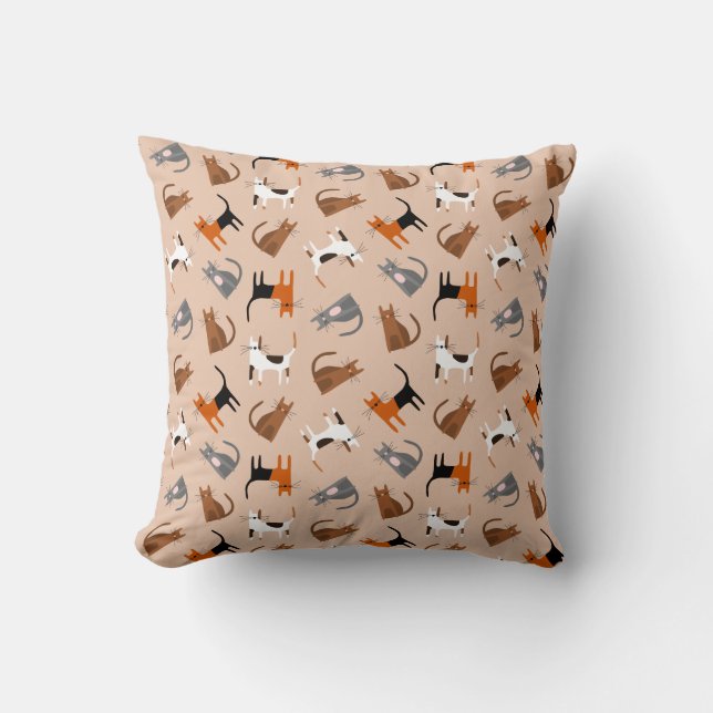 Cats Throw Pillow (Front)