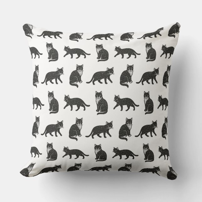 Cats Throw Pillow (Front)