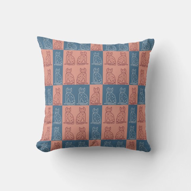 Cats Throw Pillow (Front)