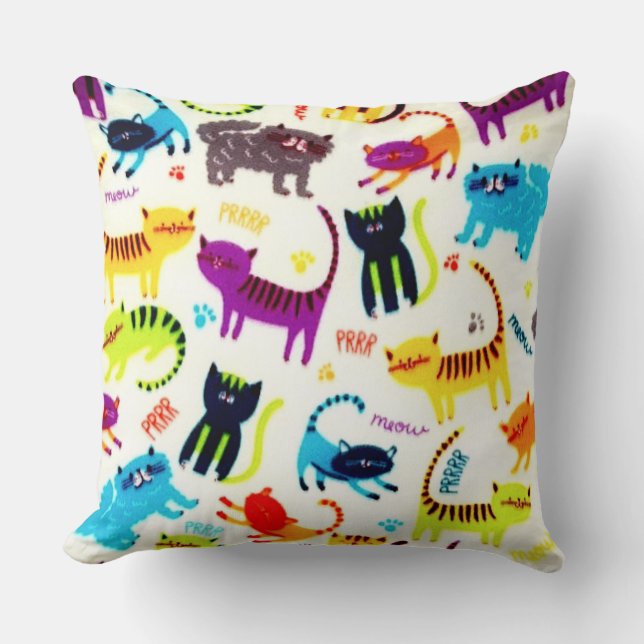 Cats Throw Pillow (Front)