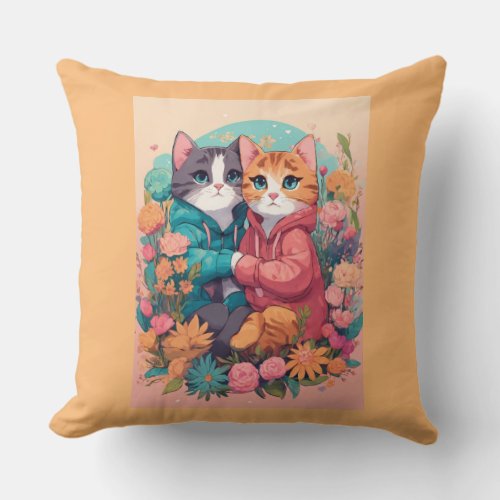 Cats  throw pillow