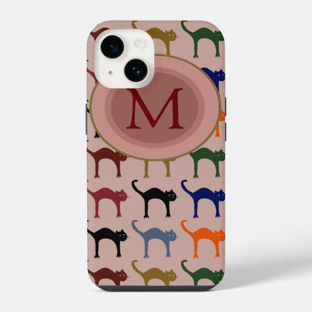 Cats to add initial iphone case (Back)