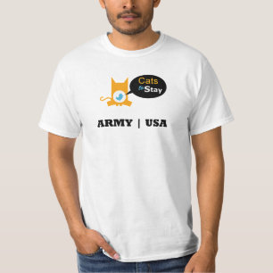 Cats to Stay Army USA T-Shirt