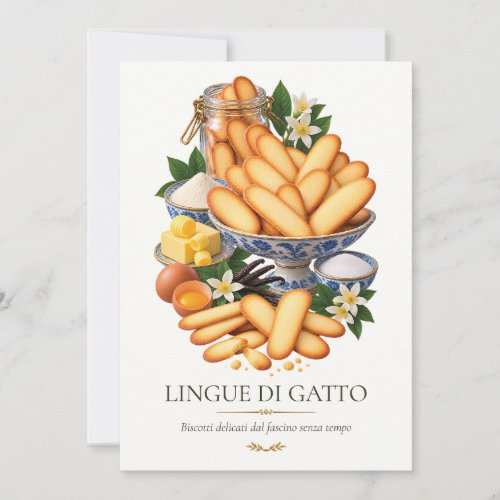 Cat's Tongues - Vintage Italian Dessert Invitation