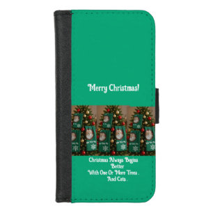 Cats Towels In Christmas Tree, photo,humor iPhone 8/7 Wallet Case