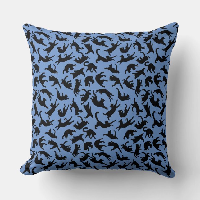 Cats Tumbling Throw Pillow (Front)