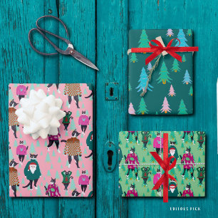 Cats Ugly Xmas Sweater Paper Flat Sheet Set of 3